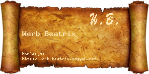 Werb Beatrix névjegykártya